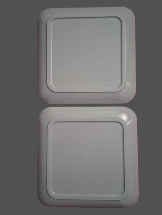 VTG Zak & Marimekko "Unikko" Set of 4 Pink and White Melamine Square Plates - Picture 4 of 9